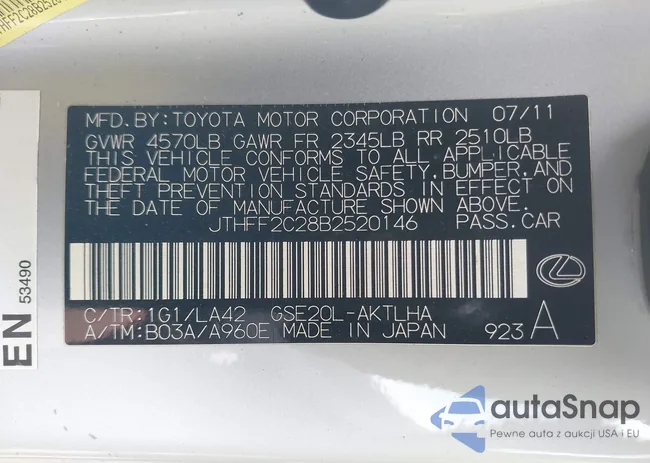 JTHFF2C28B2520146: 43357570