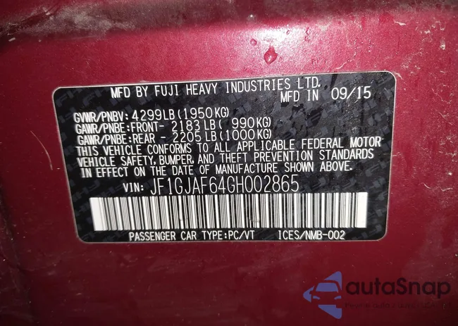 JF1GJAF64GH002865: 43358709