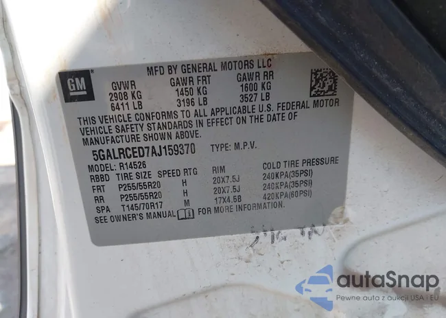 5GALRCED7AJ159370: 43358719