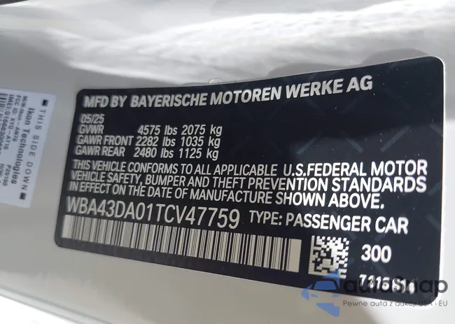 WBA43DA01TCV47759: 43358774