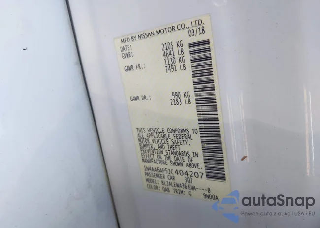 1N4AA6AP5JC404207: 43358993