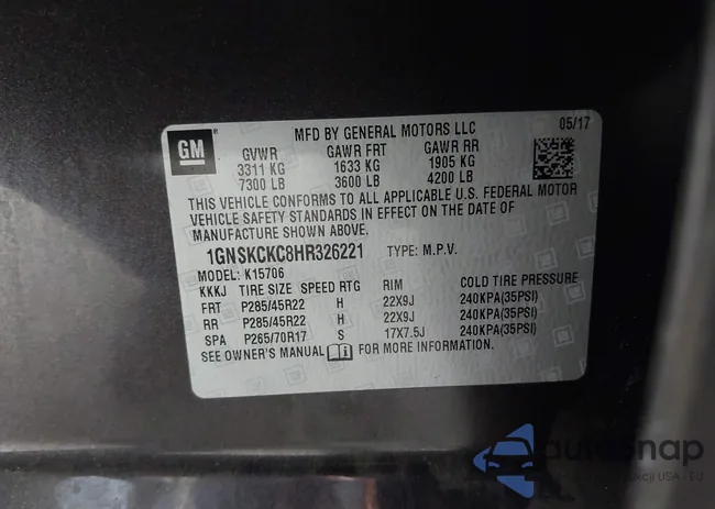 1GNSKCKC8HR326221: 43359016