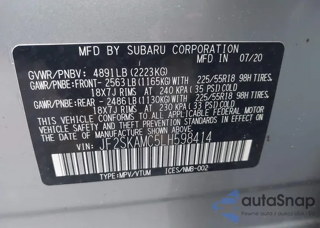 JF2SKAMC5LH598414: 43359019