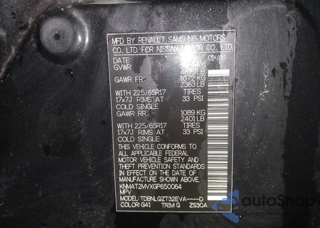 KNMAT2MVXGP650064: 43358325