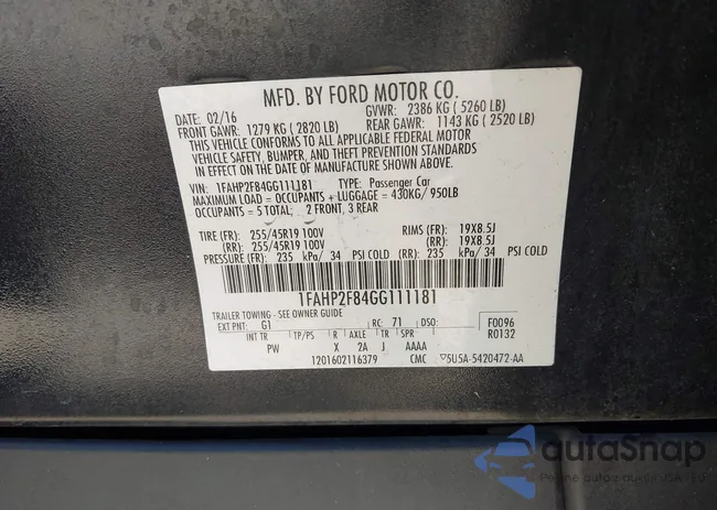 1FAHP2F84GG111181: 43358520