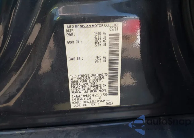 1N4AL3AP6EC425159: 43358535