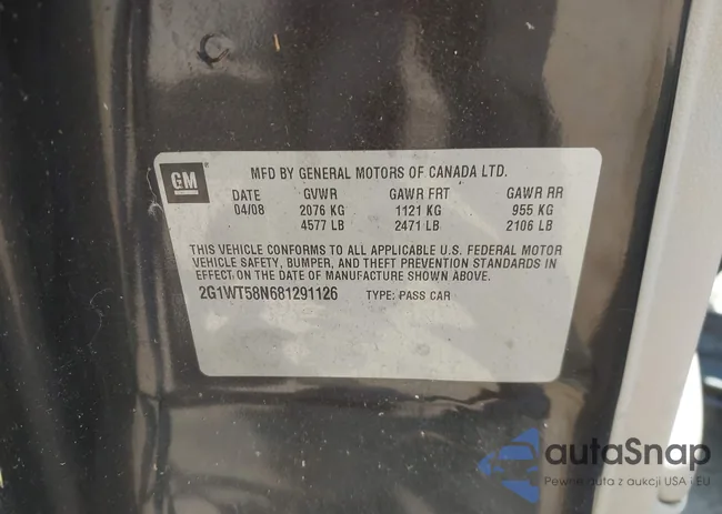 2G1WT58N681291126: 43359910