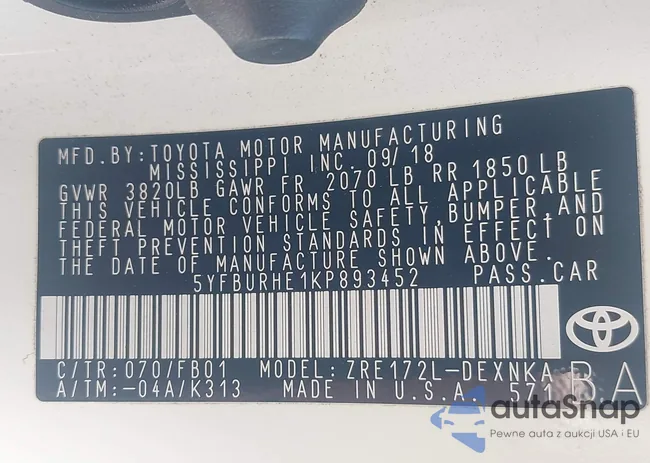 5YFBURHE1KP893452: 43360032