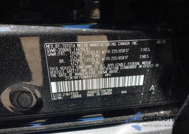 2T3K1RFV5SW404147: 43359325