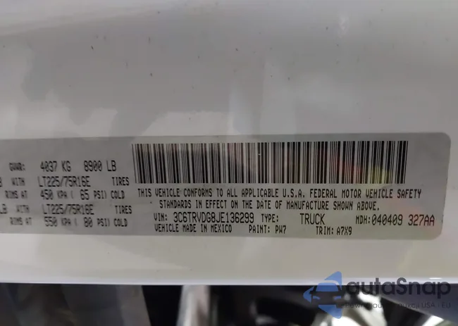 3C6TRVDG8JE136299: 43359337