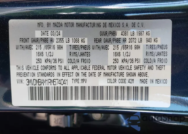 3MVDMBAM1RM674041: 43360686