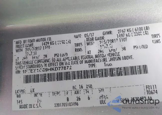 1FTEX1C89HKD77872: 43360742