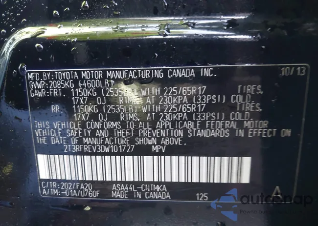 2T3RFREV3DW101727: 43360767