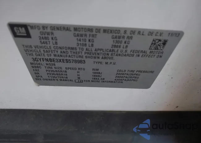 3GYFNBE3XES578983: 43360786