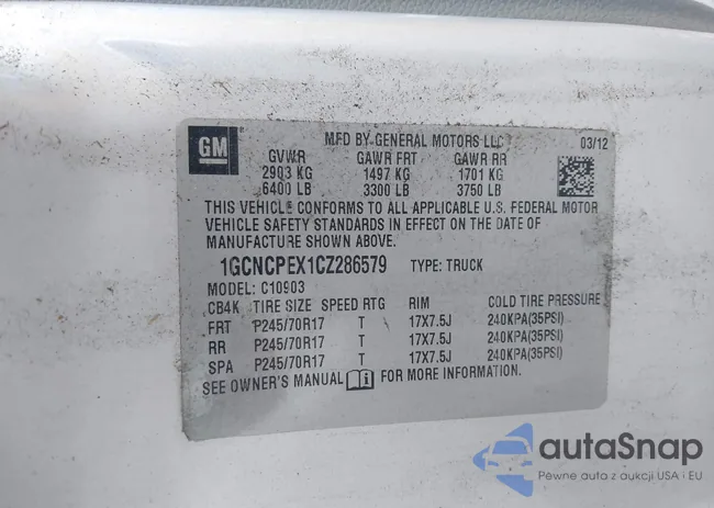 1GCNCPEX1CZ286579: 43360794