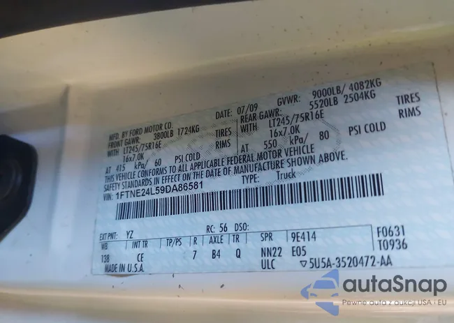 1FTNE24L59DA86581: 43360854