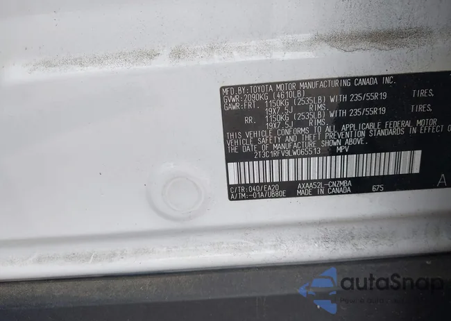 2T3C1RFV9LW065513: 43360950