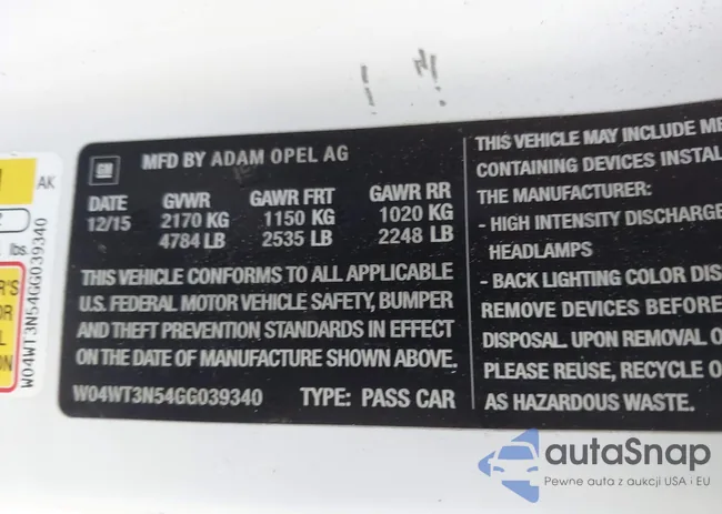 W04WT3N54GG039340: 43360961