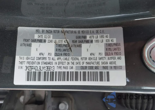 3MZBPADL8LM135613: 43361220