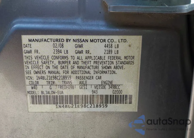 1N4BL21E98C218959: 43360340