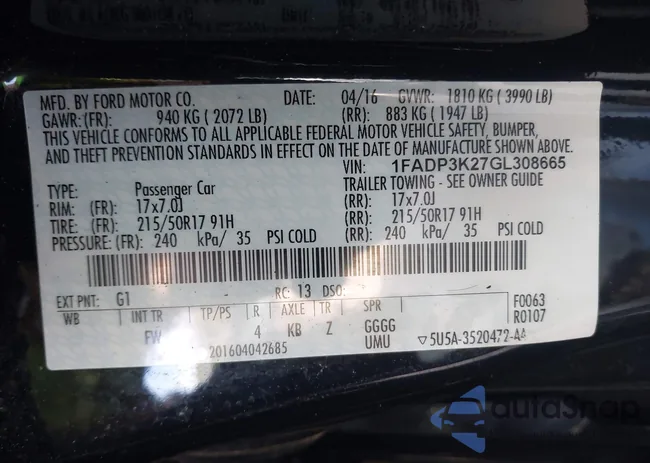 1FADP3K27GL308665: 43360420