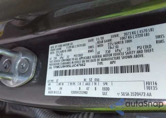 1FMCU9H95LUC47662: 43360589