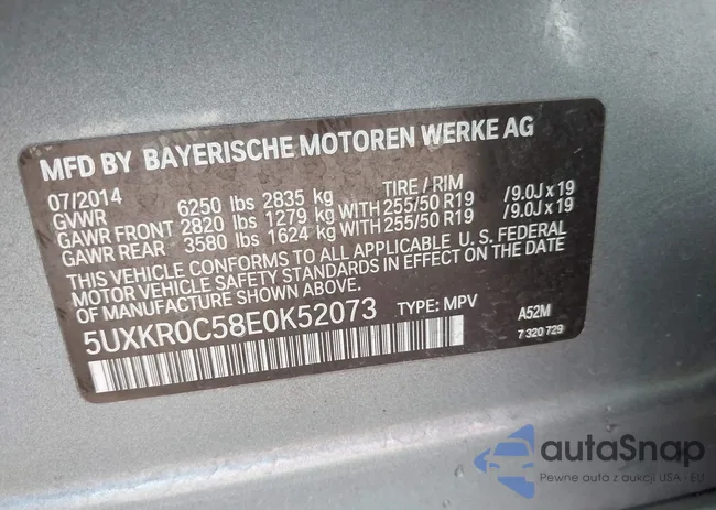 5UXKR0C58E0K52073: 43360657