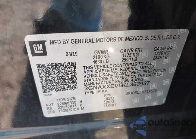 3GNAXXEV5KL363937: 43361780