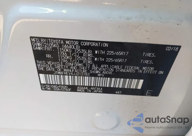 JTMBFREV4JJ212783: 43361828