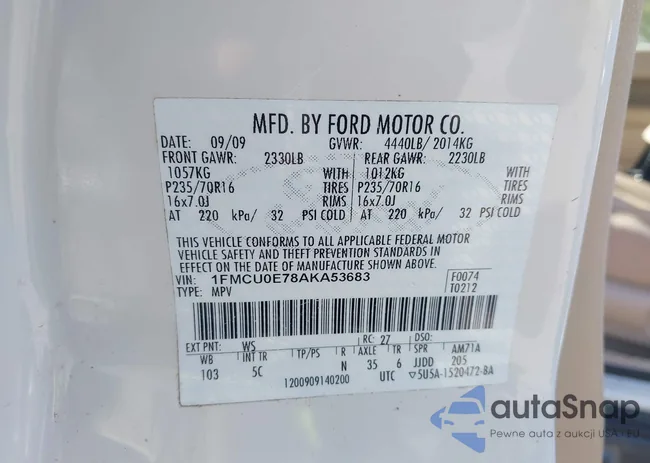 1FMCU0E78AKA53683: 43361837