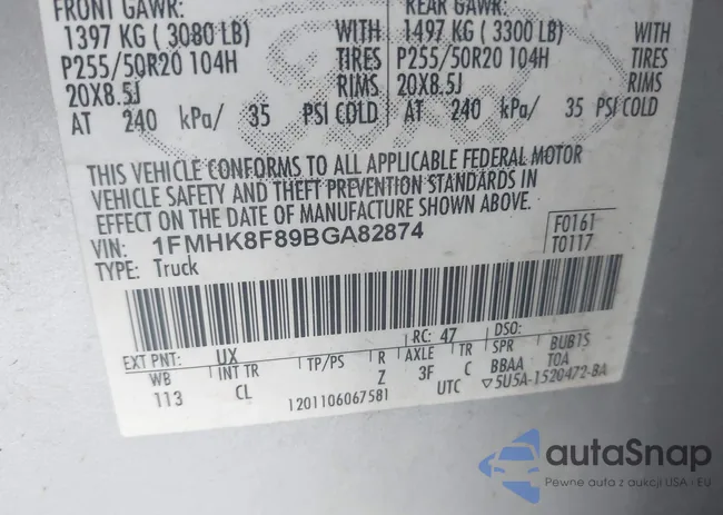 1FMHK8F89BGA82874: 43361854