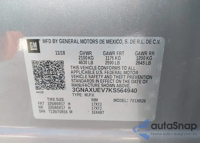 3GNAXUEV7KS564940: 43361903