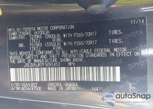 JTEZU5JR7F5091412: 43361916