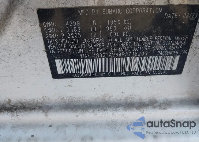 4S3GTAM64P3718203: 43361971