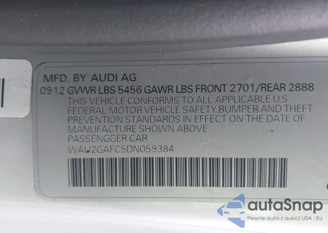 WAU2GAFC5DN059384: 43361996