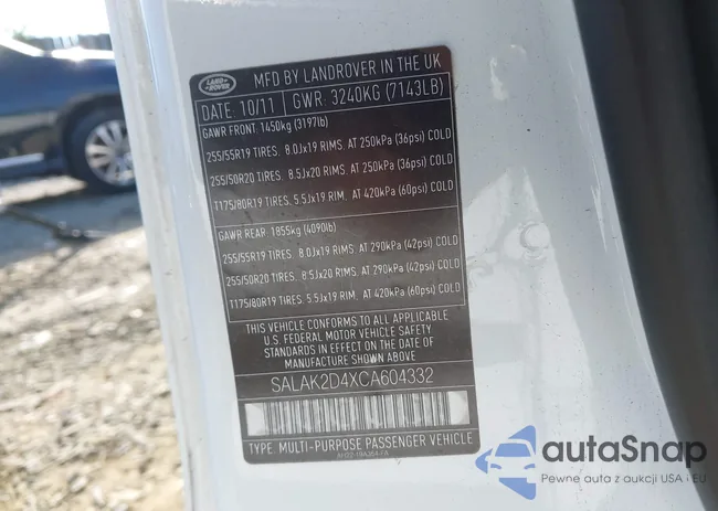 SALAK2D4XCA604332: 43362131