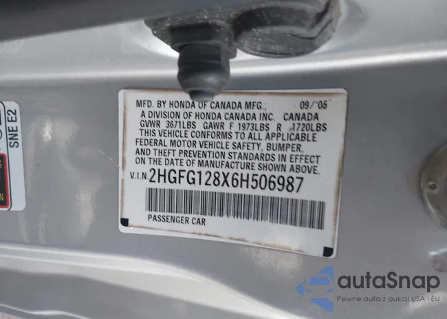 2HGFG128X6H506987: 43362157