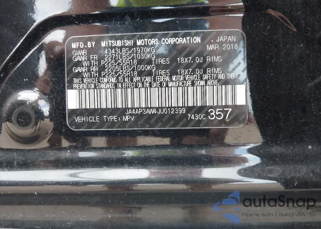 JA4AP3AW4JU012399: 43362174