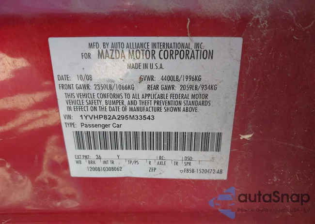 1YVHP82A295M33543: 43362190