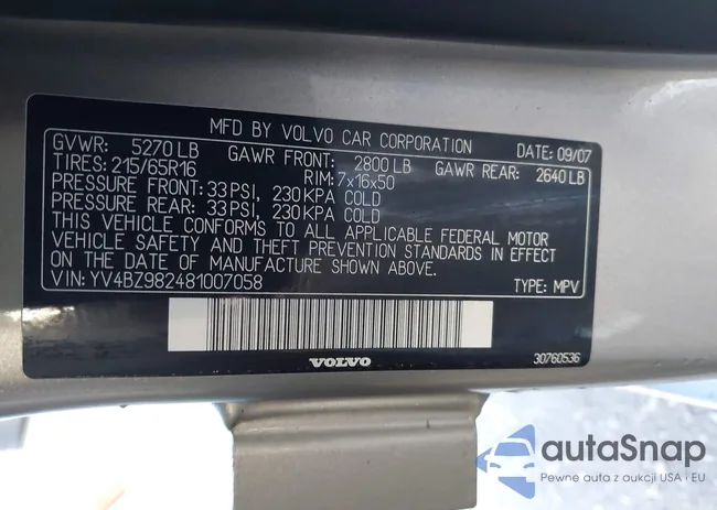 YV4BZ982481007058: 43362211