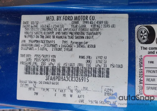 3FAHP0HA3CR326915: 43362247