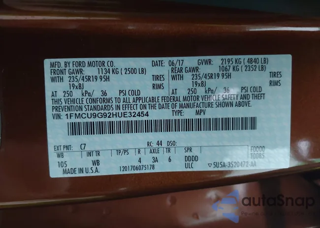 1FMCU9G92HUE32454: 43361271