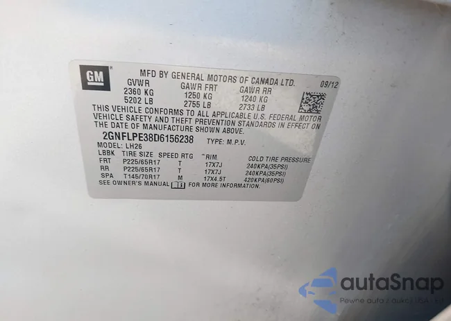 2GNFLPE38D6156238: 43361328