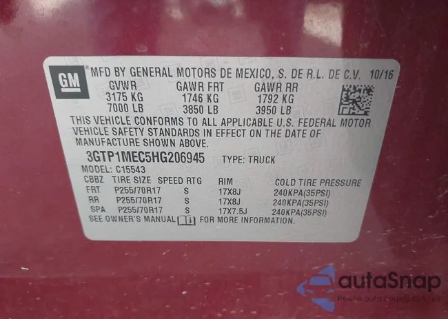 3GTP1MEC5HG206945: 43361367