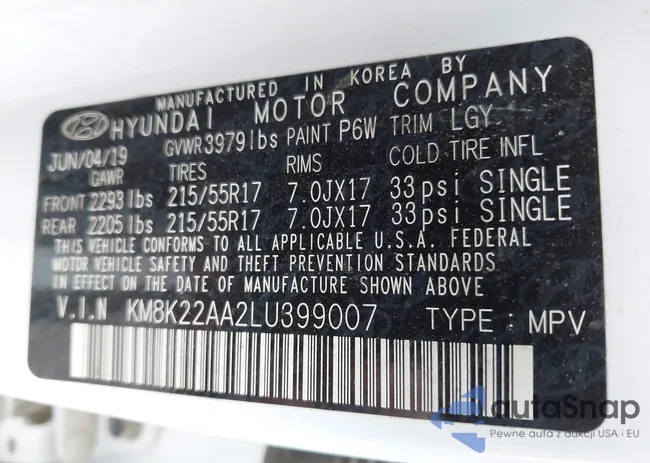 KM8K22AA2LU399007: 43361380