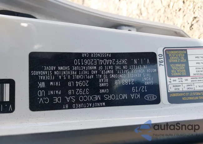 3KPF24AD4LE206110: 43362668