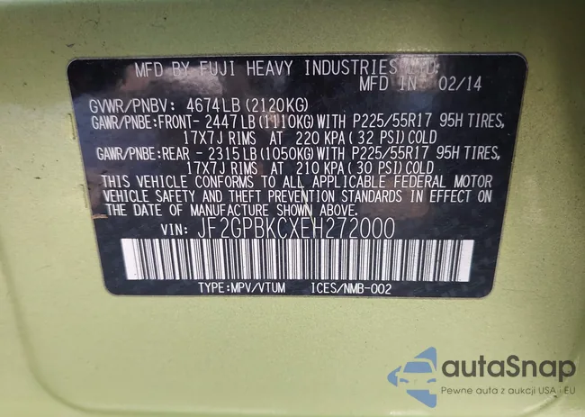 JF2GPBKCXEH272000: 43362738