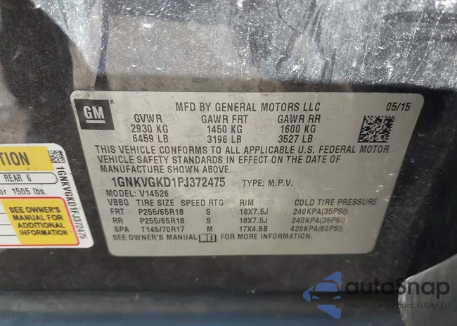 1GNKVGKD1FJ372475: 43362764