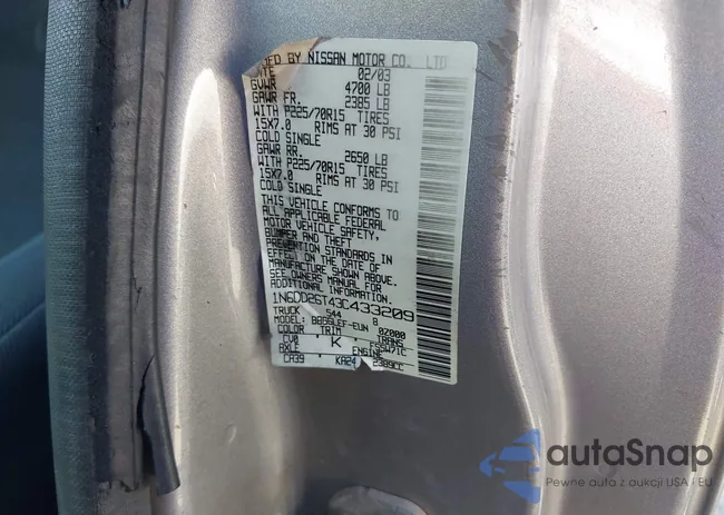 1N6DD26T43C433209: 43362780