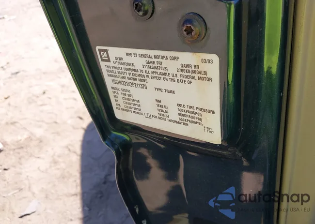 1GCHK231X3F211379: 43362801